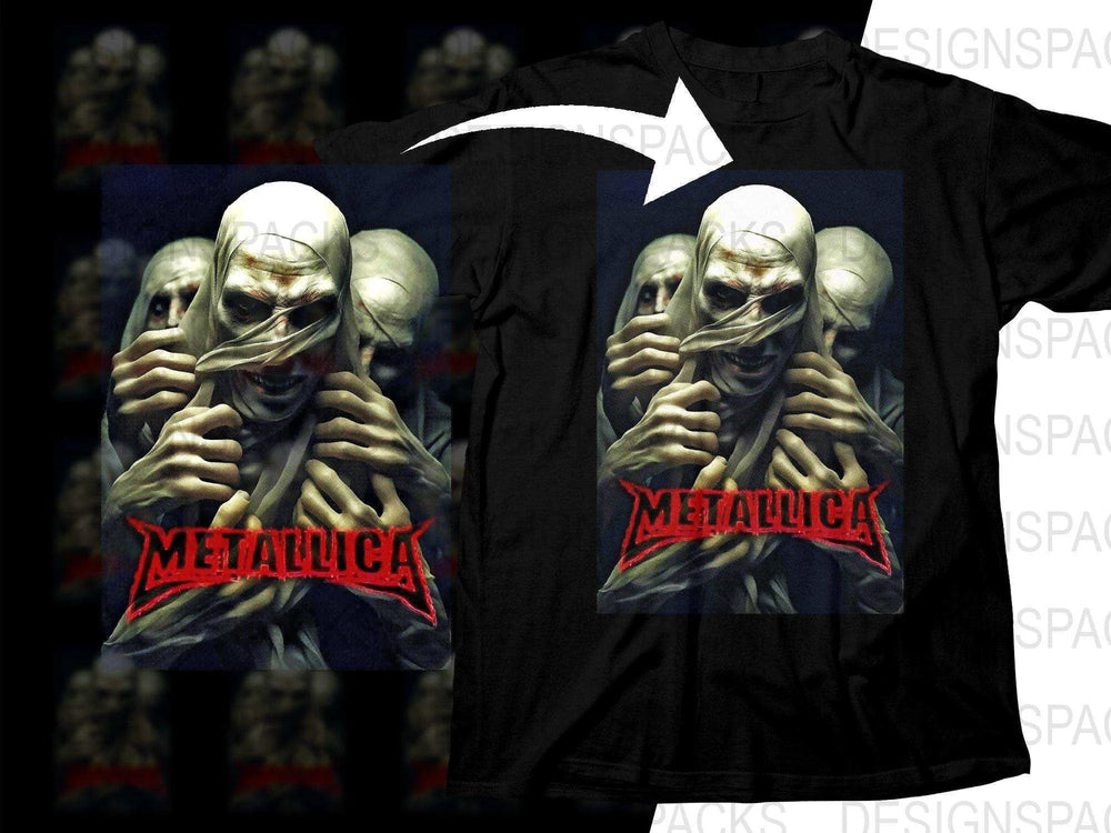 Creepy Metallica Rock Band Design Graphic Png Halftone Digital Download