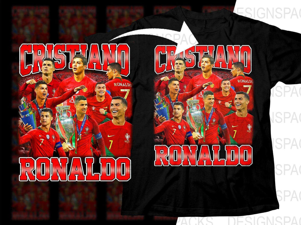 Cristiano Ronaldo Bootleg Design Graphic Soccer Png Digital Download
