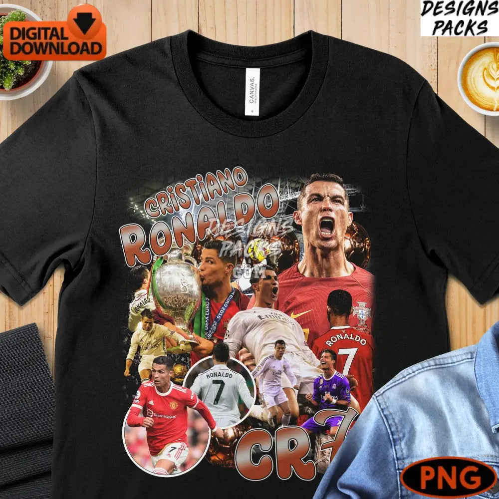 Cristiano Ronaldo Digital Art Print Soccer Legends Png Instant Download Sports