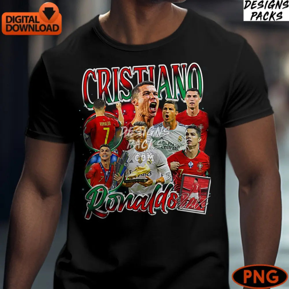 Cristiano Ronaldo Digital Art Soccer Legend Instant Download Png Sports