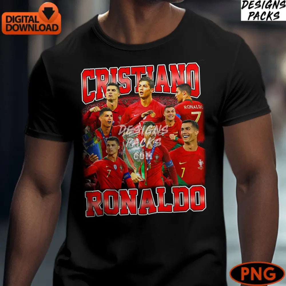 Cristiano Ronaldo Digital Portugal Soccer Star Instant Download Fan Art Sports Gift For Fans