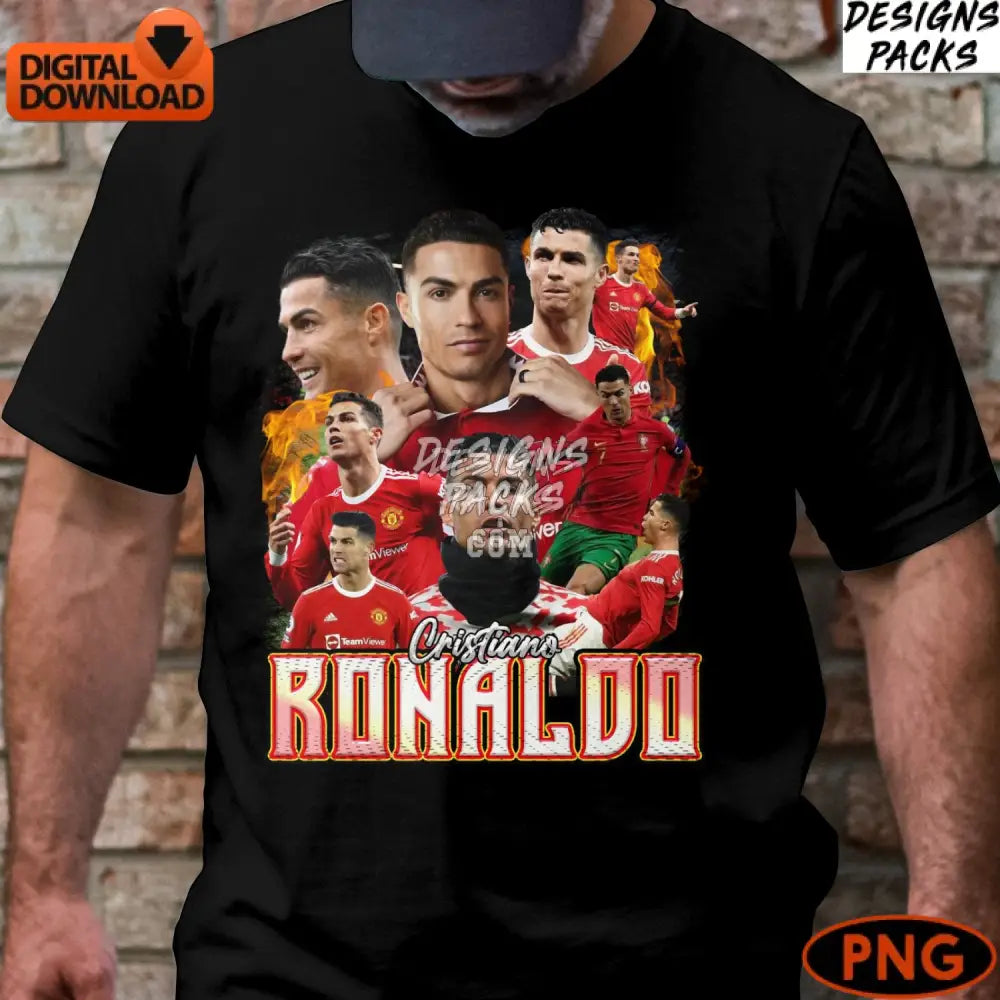 Cristiano Ronaldo Digital Soccer Star Moments Inspiring Sports Png Download