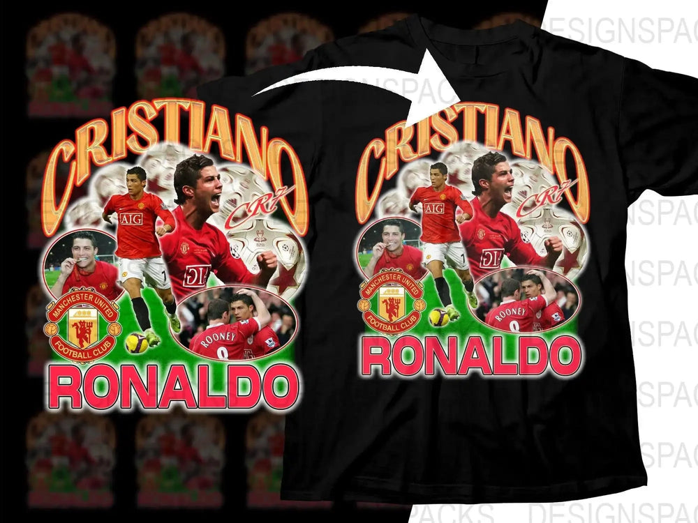Cristiano Ronaldo Manchester United Graphic Soccer Png Digital Download