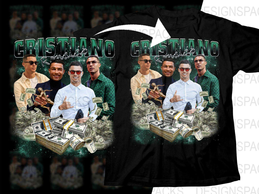 Cristiano Ronaldo Money Stack Bootleg Soccer Png Digital Download