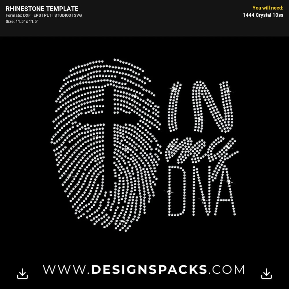 Cross Dna Rhinestone Digital Template