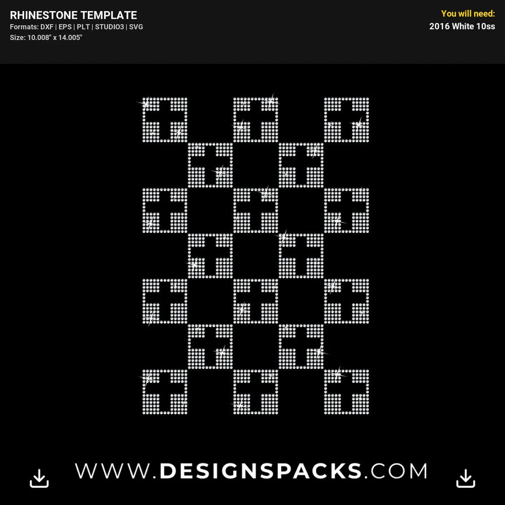 Cross Pattern Rhinestone Digital Template