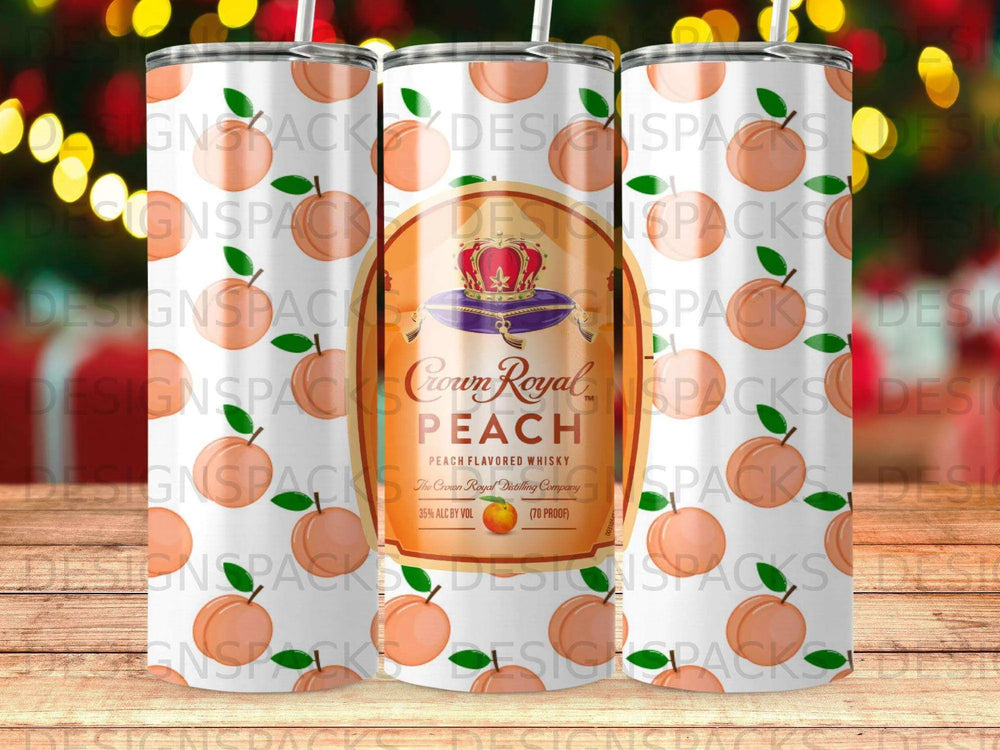 Crown Royal Peach Whiskey Label Design Tumbler Digital Wrap Design