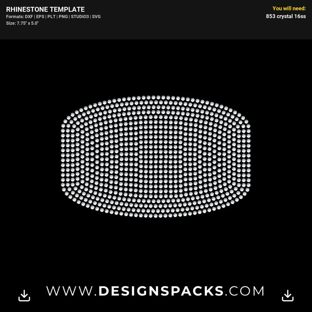 Custom Face Mask Pattern One Rhinestone Digital Template