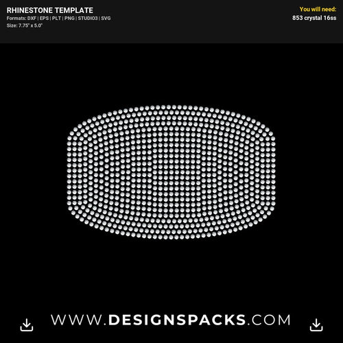 Custom Face Mask Pattern One Rhinestone Digital Template