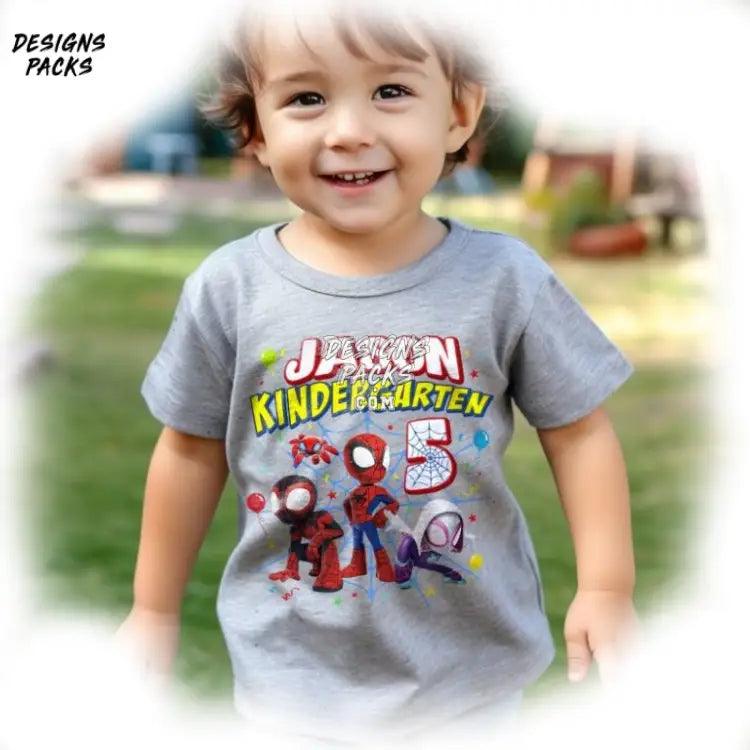 Custom Kindergarten Spiderpunk Spiderman 1St Day Of School Png Design