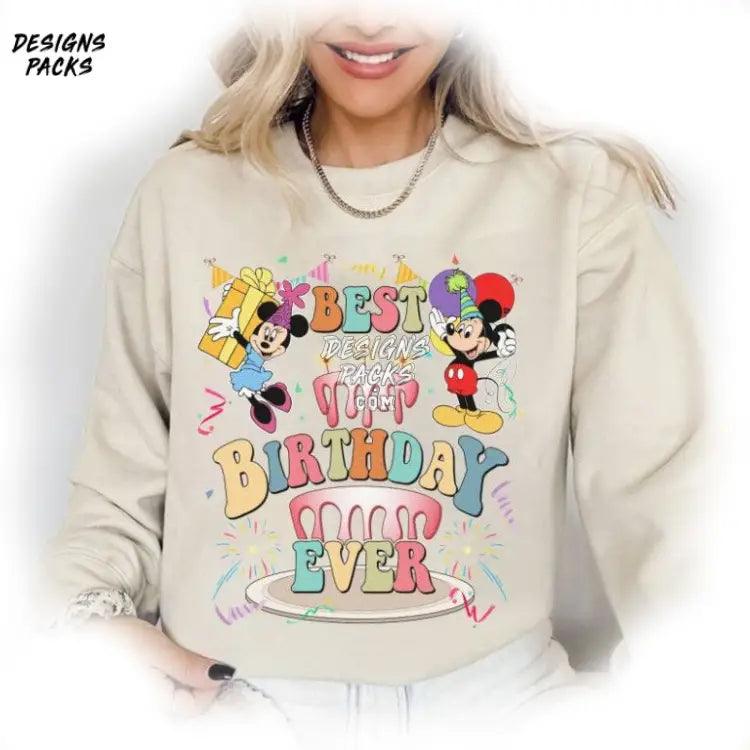 Custom Mickey Birthday Boy Girl Party Cartoon Minnie Best Ever Png Design