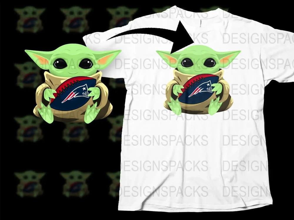 Cute Baby Holding New England Patriots Logo Png Digital Download