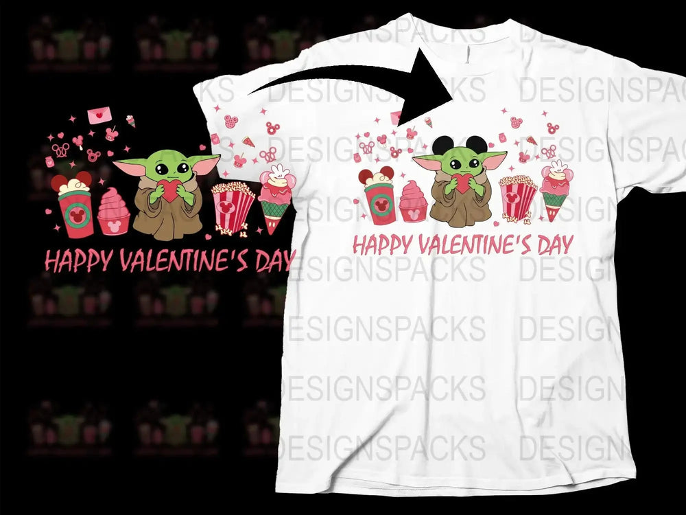 Cute Baby Yoda Valentine's Day Png Digital Download