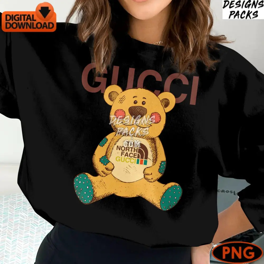 Cute Bear Digital Art Instant Download Cartoon Png Designer Brand Parody Illustration