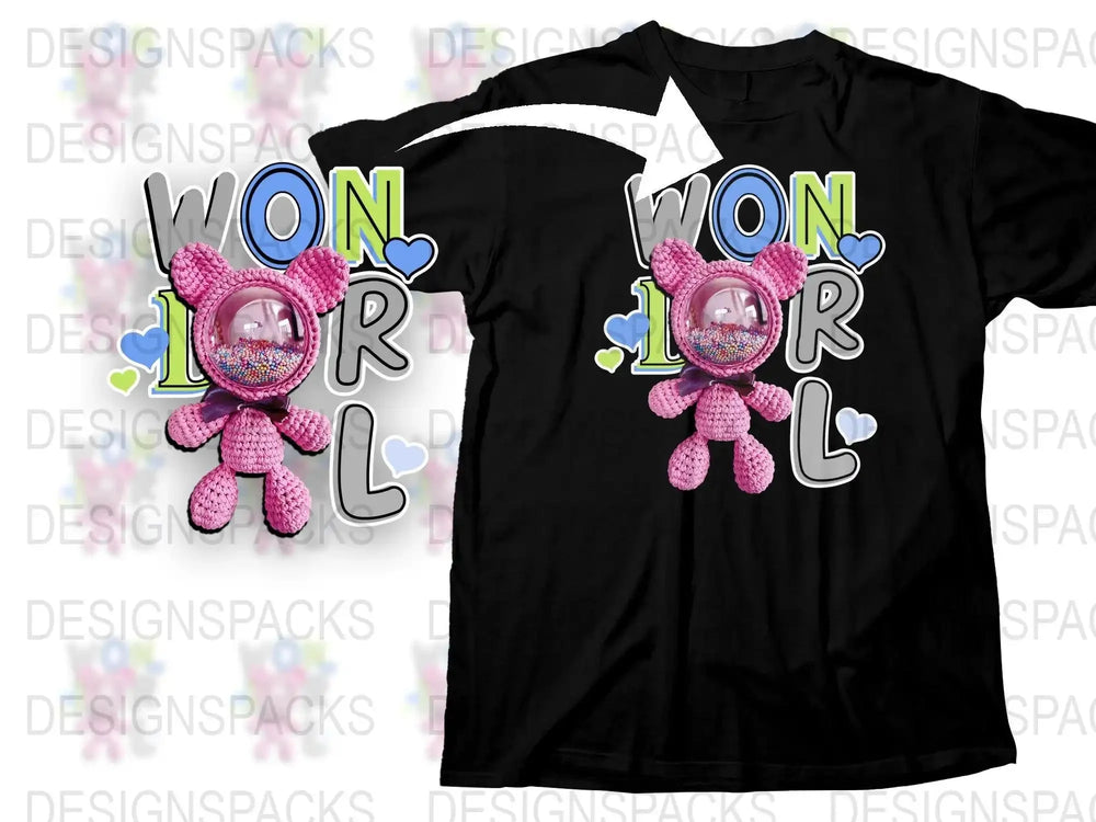 Cute Bear Within Bubble WONDERL Png Digital Download