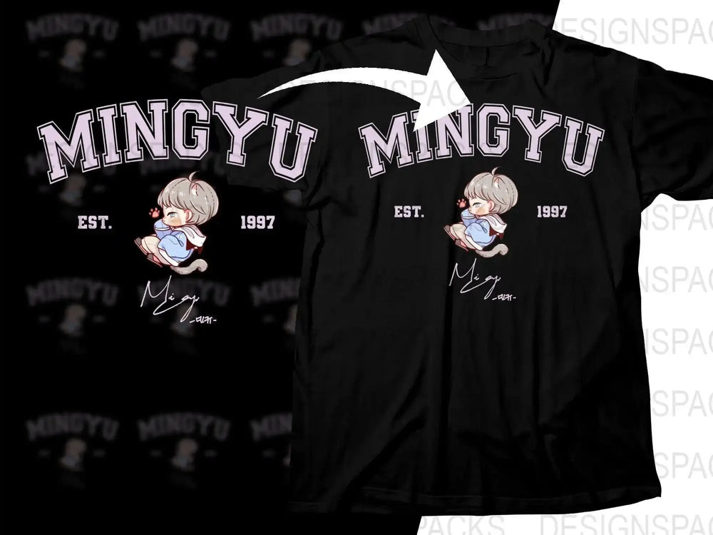 Cute K-pop Mingyu Graphic Print Est 1997 Png Digital Download