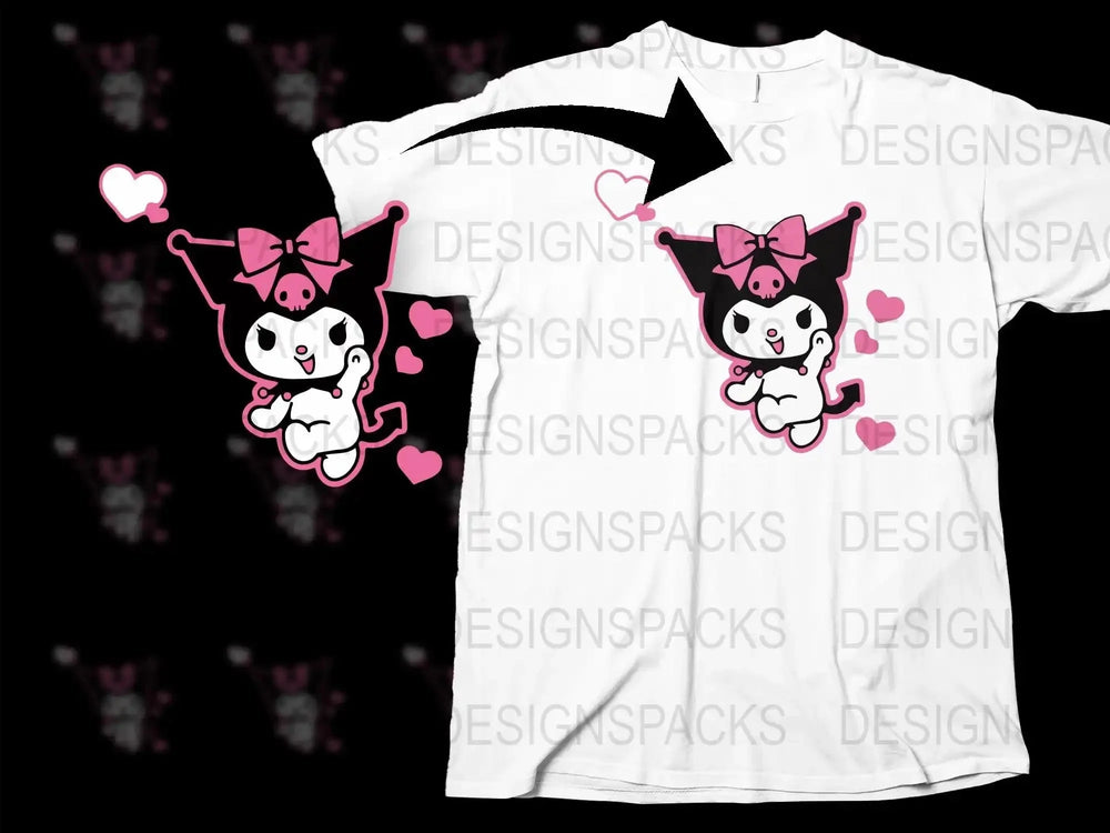 Cute Kuromi Valentine Design Png Digital Download