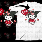 Cute Kuromi Valentine's Day Heart Balloons Png Digital Download