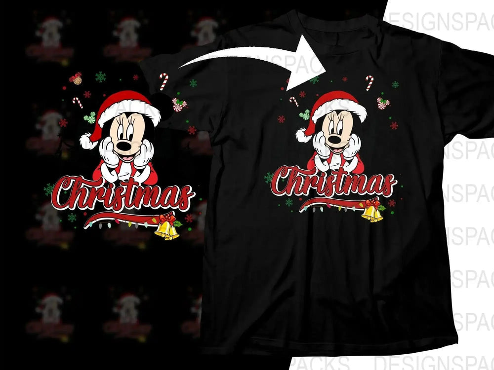 Cute Minnie Mouse Christmas Santa Hat Png Digital Download