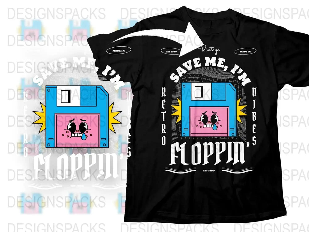 Cute Sad Floppy Disk Graphic Png Digital Download