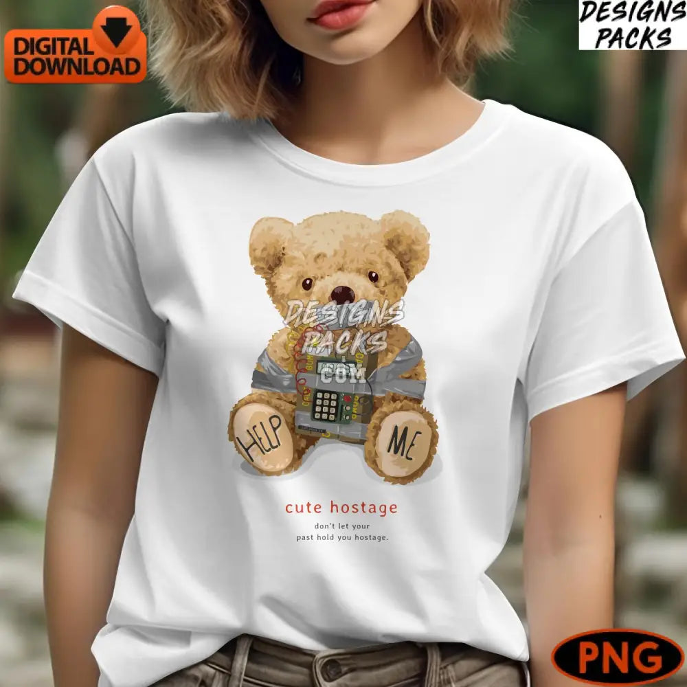 Cute Teddy Bear Digital Print Inspirational Instant Download Png