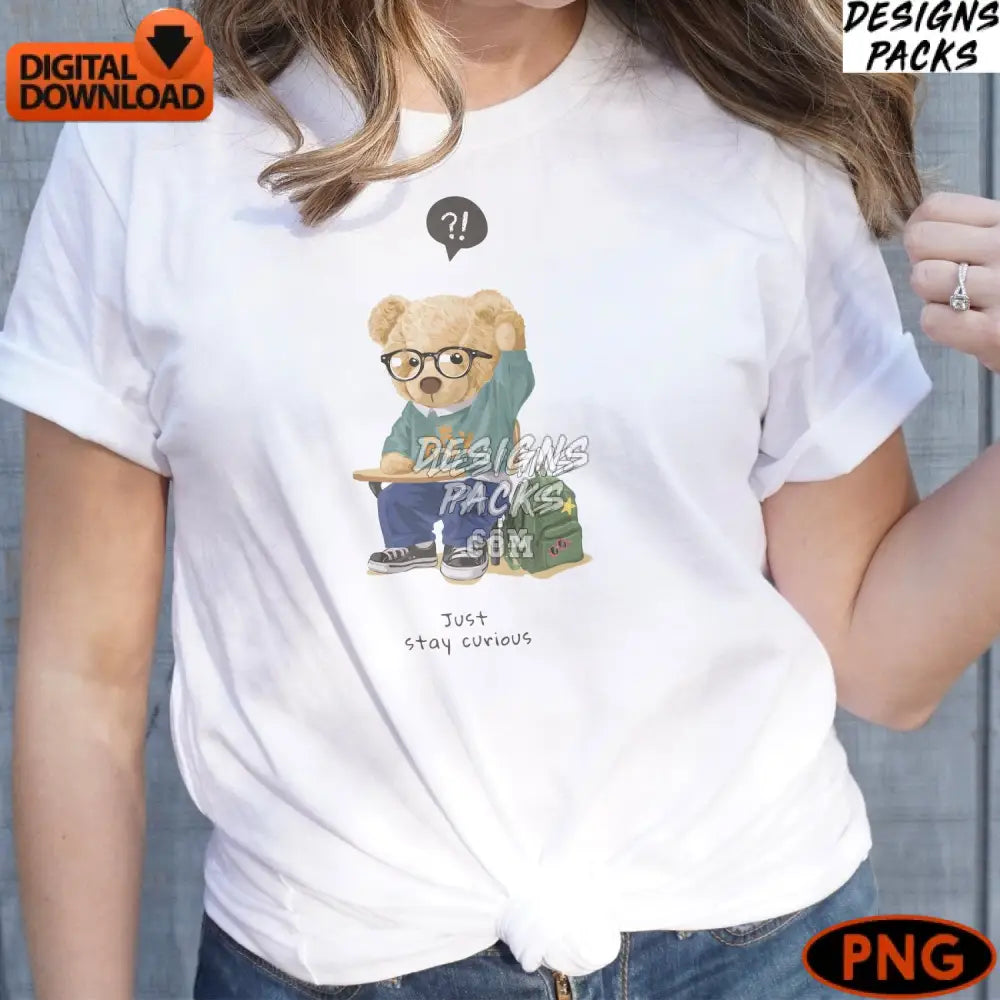 Cute Teddy Bear Student Digital Art Instant Download Png Format Child’s Class Artwork