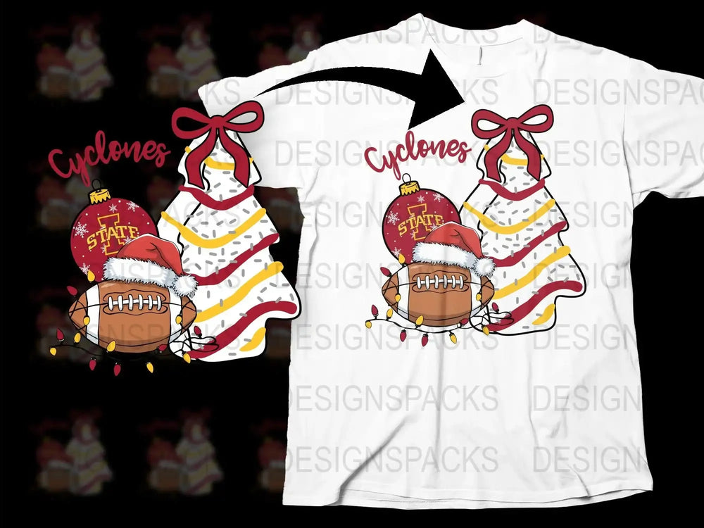 Iowa State Cyclones Christmas T-Shirt, Festive Holiday Graphic Tee, College Football Apparel, Unique Gift Idea