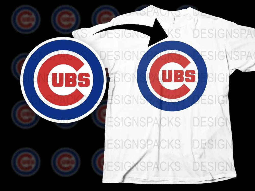 Unisex Sports Logo T-Shirt, Casual Blue Red Circle Graphic Tee, Soft Cotton Comfortable Shirt for Baseball Fans