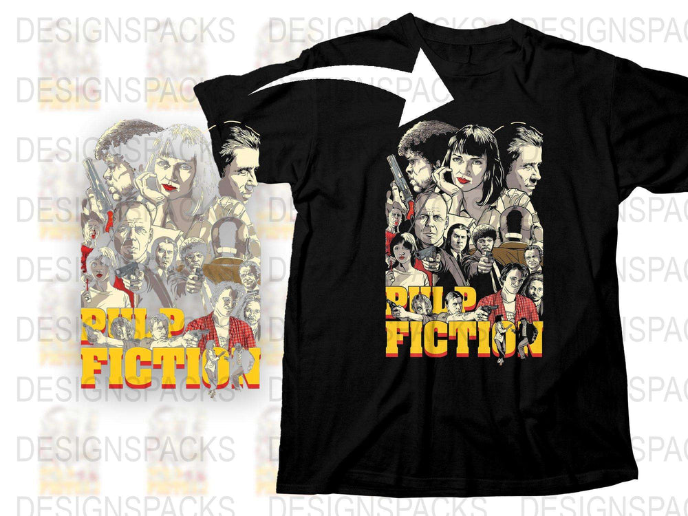 Pulp Fiction Movie T-Shirt, Vintage Black Tee, Classic Film Graphic Shirt, Urban Style Urban Apparel, Cult Movie Fan Gift