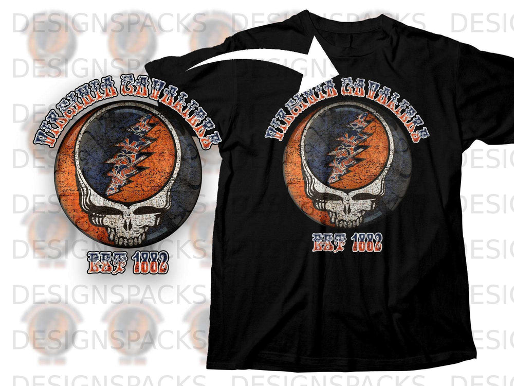 Virginia Cavaliers Est 1802 Skull Design T-Shirt