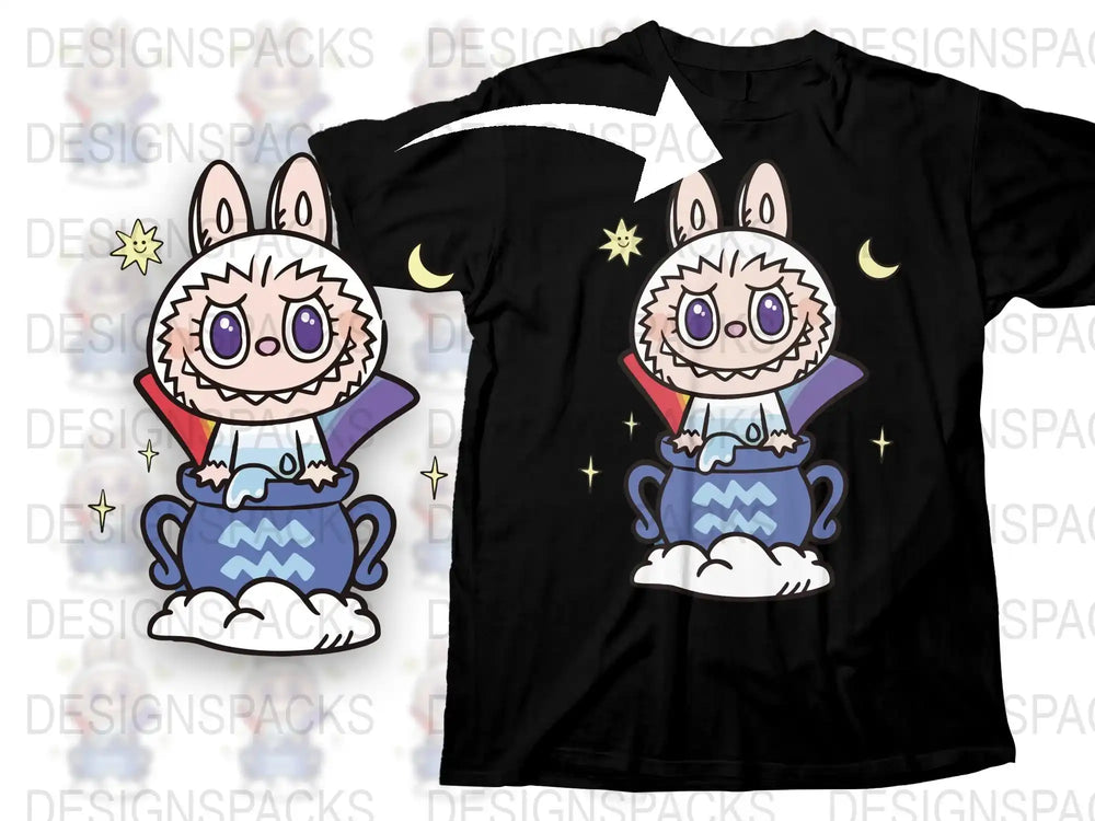 Cute Cartoon Rabbit Graphic T-shirt, Aesthetic Bunny Print Tee, Unisex Kids and Adult Sizes, Casual Wear, Unique Design Shirt