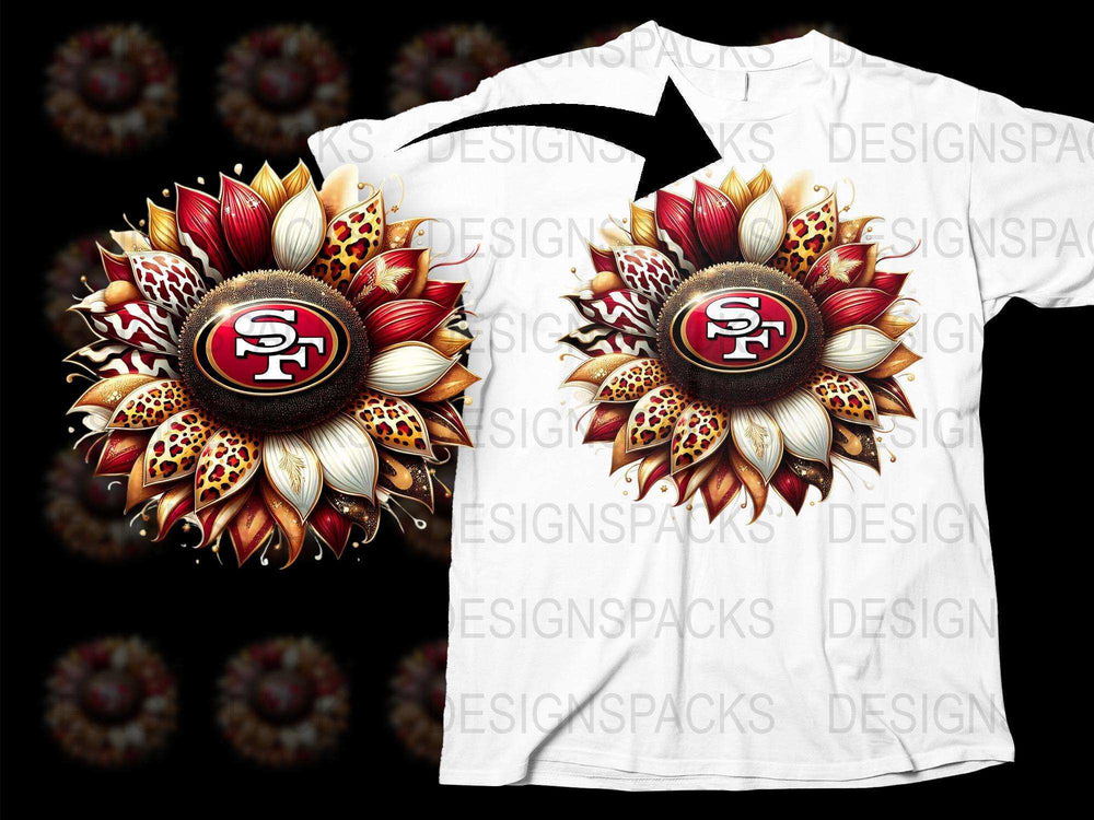 San Francisco 49ers Floral Design T-Shirt, Unique Sports Team Logo Apparel, Stylish Fan Gear Shirt