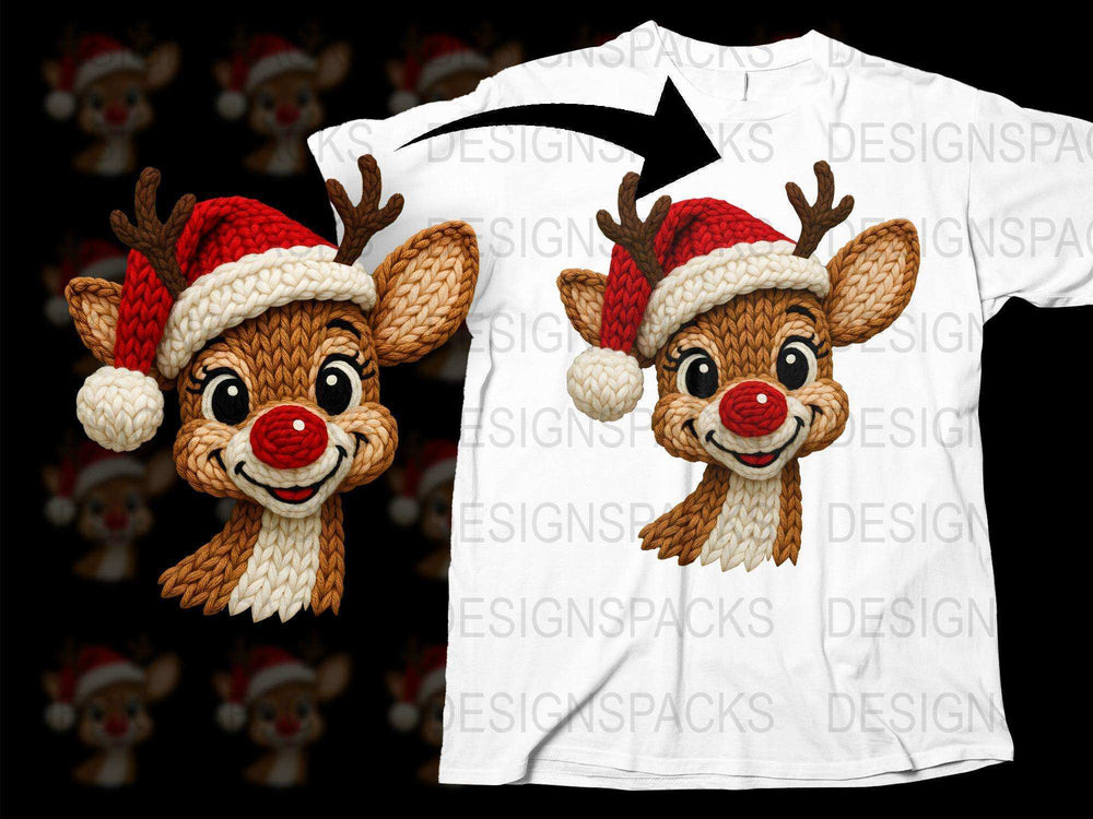 Kids Christmas T-Shirt Cute Reindeer Graphic Holiday Tee Boys Girls Top Festive Clothing