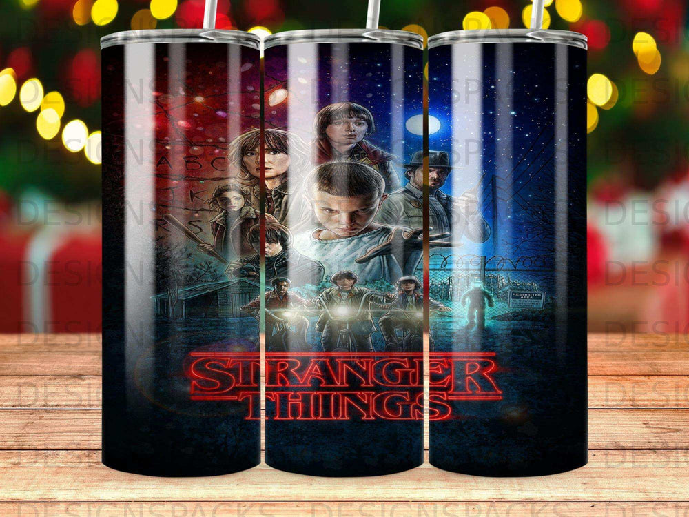 Stranger Things collage with Eleven, Mike, and characters.