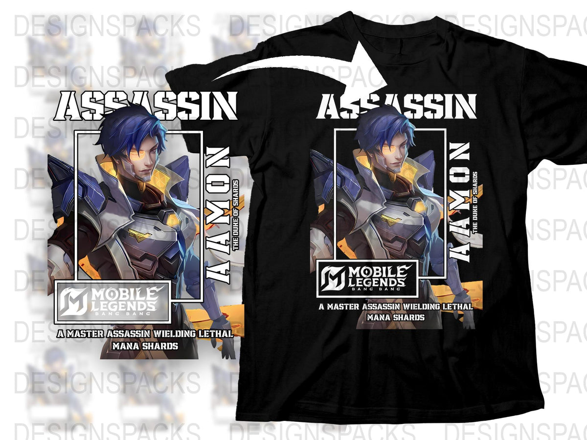 Mobile Legends Assassin Lancelot T-Shirt, Gaming Graphic Tee, Men's Black Shirt, Geek Apparel