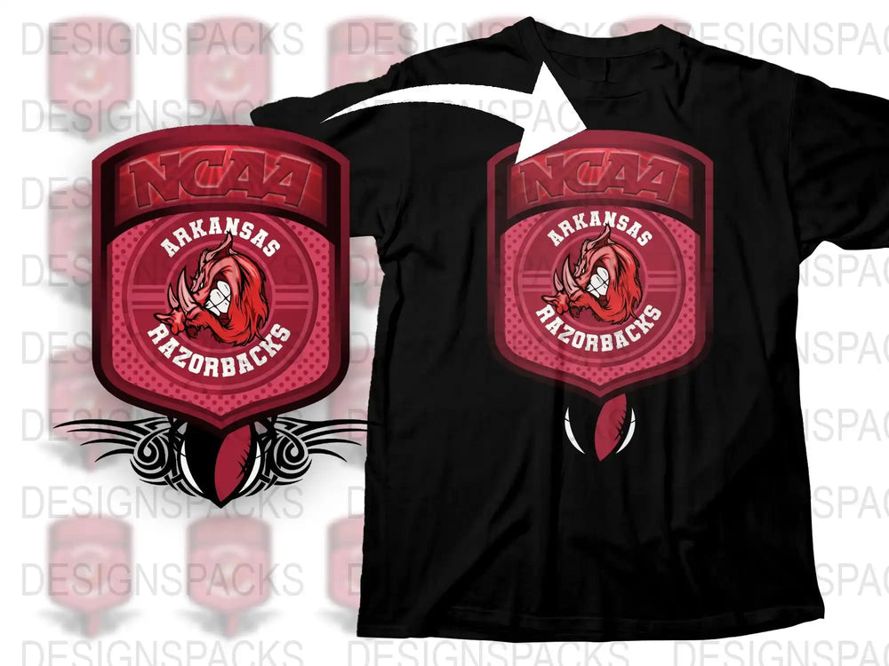 Arkansas Razorbacks NCAA Logo T-Shirt, College Sports Team Apparel, Red and Black Graphic Tee