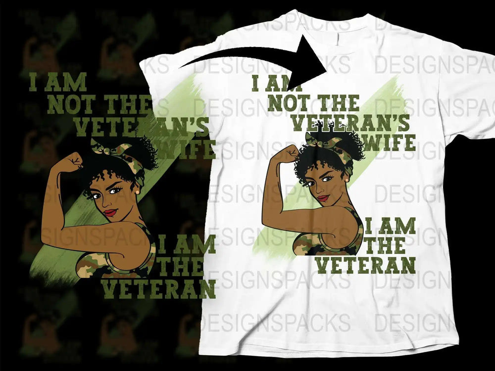 Veteran T-Shirt, Military Wife Graphic Tee, Strong Woman, American Veteran, Patriotic Apparel, Gift for Her