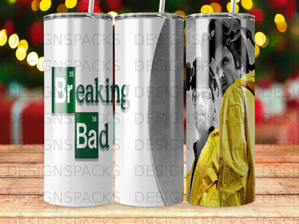 Breaking Bad tumbler with Heisenberg and Walter White.