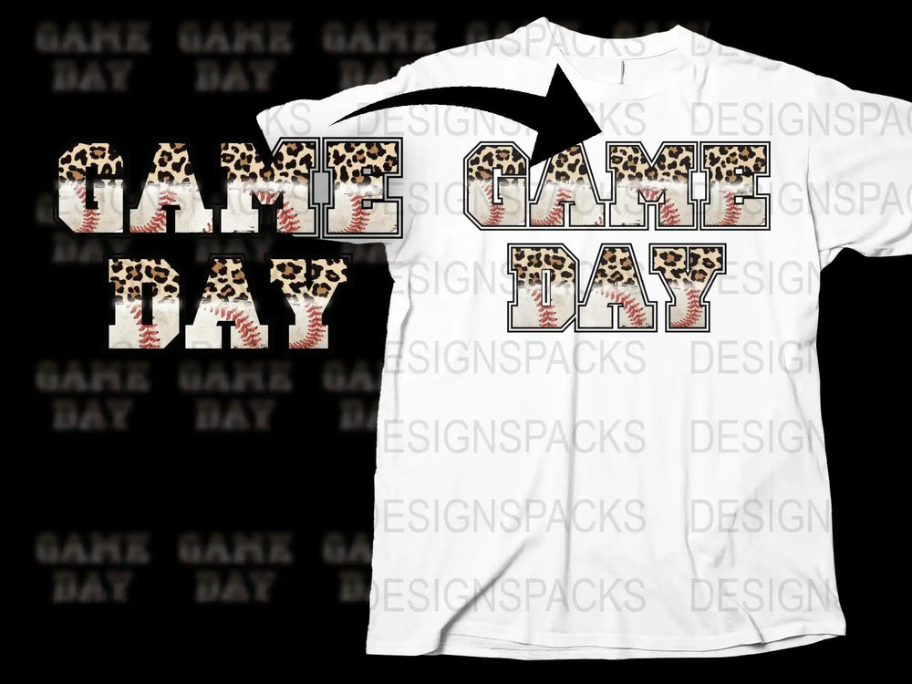 Game Day Leopard Print T-Shirt, Graphic Tee for Sports Fans, Casual Football Game Apparel