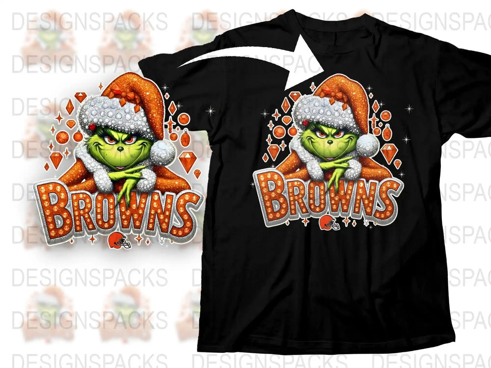 Cleveland Browns Grinch Christmas T-Shirt, Funny Holiday Sports Tee, Winter Fan Apparel