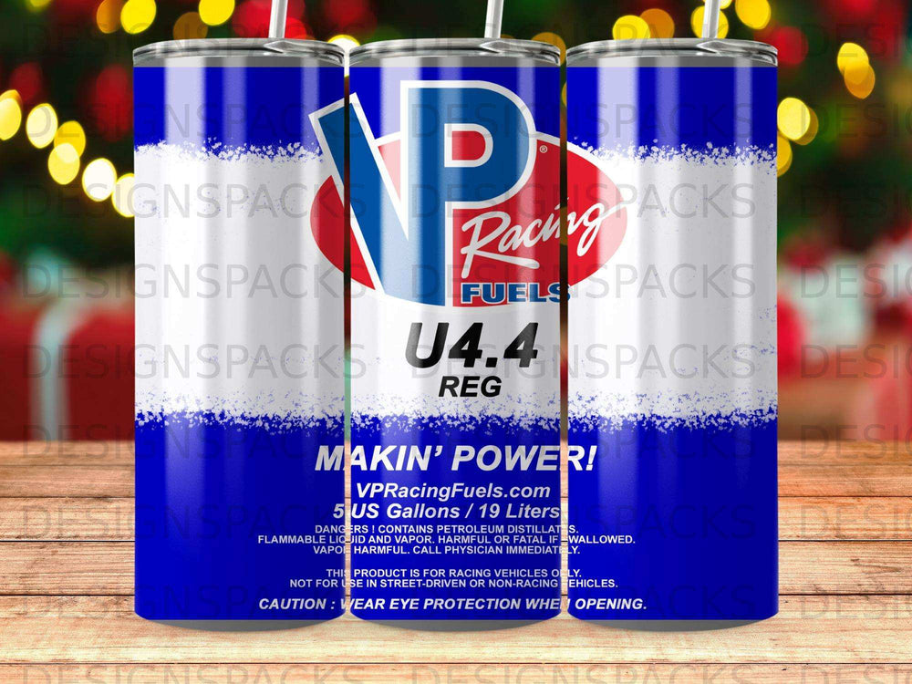 VPRacingFuels.com U4.4 racing fuel can with warning labels.