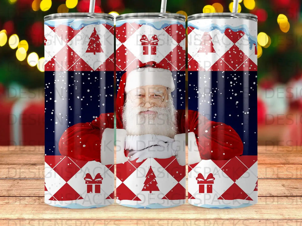 Festive Santa Claus Holiday Christmas Tumbler Red Blue product type