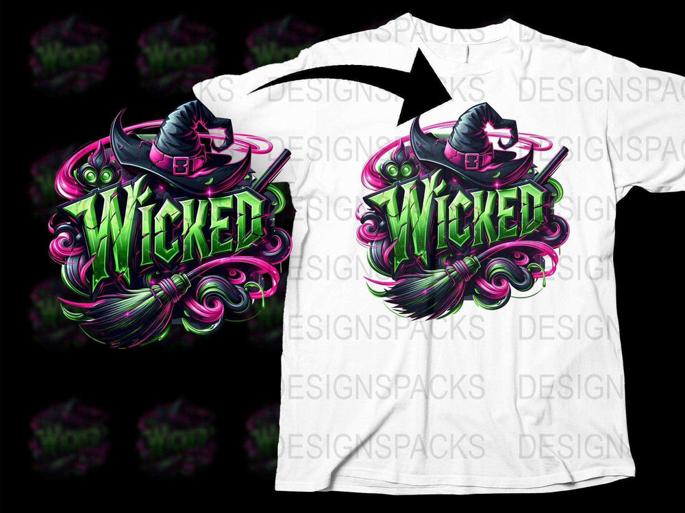 Wicked Neon Green and Purple Graphic Tee, Unique Streetwear Style T-Shirt, Bold Urban Fashion Top