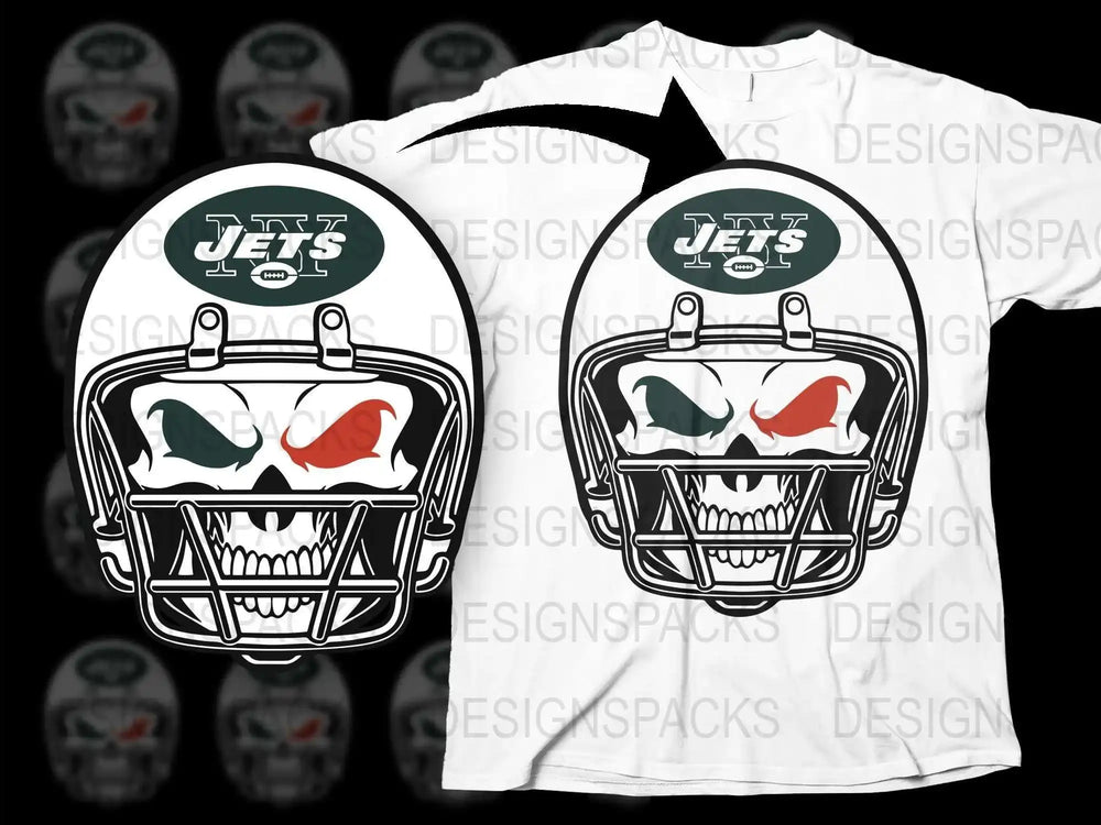 Cool Jets Football Helmet Graphic T-Shirt, Men's Sports Fan Tee, Unique Football Team Shirt Design, Casual Wear