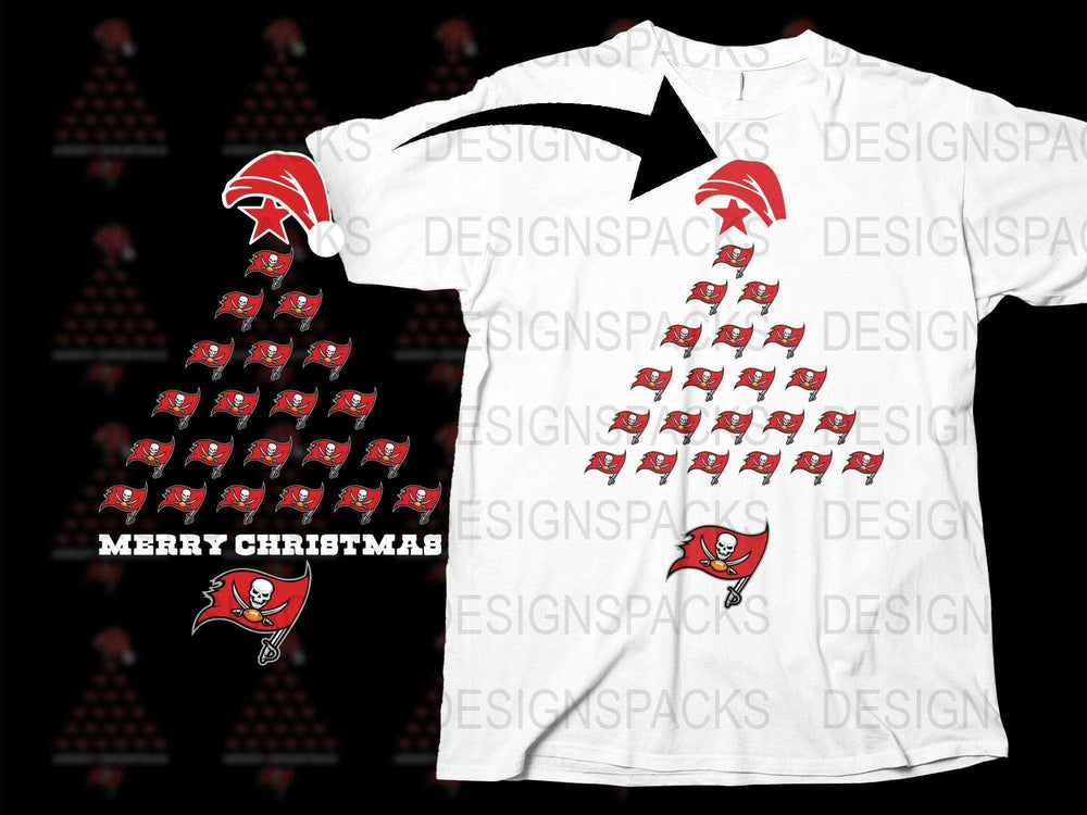 Festive Tampa Bay Buccaneers T-Shirt, Merry Christmas Football Team Tee, Holiday Apparel Gift