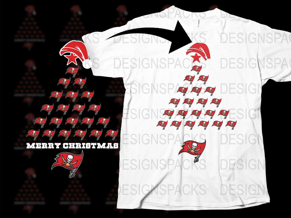 Festive Tampa Bay Buccaneers T-Shirt, Merry Christmas Football Team Tee, Holiday Apparel Gift