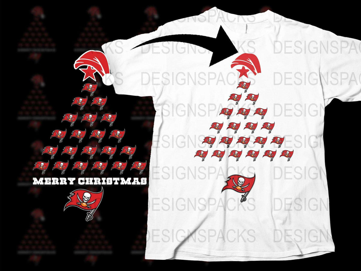 Festive Tampa Bay Buccaneers T-Shirt, Merry Christmas Football Team Tee, Holiday Apparel Gift