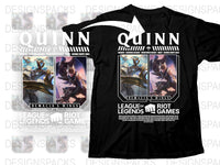 League of Legends Quinn T-Shirt, Demacia's Wings Graphic Tee, Riot Games Merch, Unisex Black Cotton Shirt