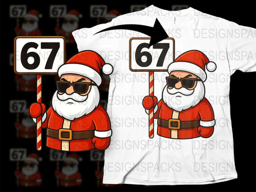 Santa Claus Road Sign Graphic T-Shirt, Christmas Holiday Fun Outfit, Unique Santa Design Tee, Festive Apparel