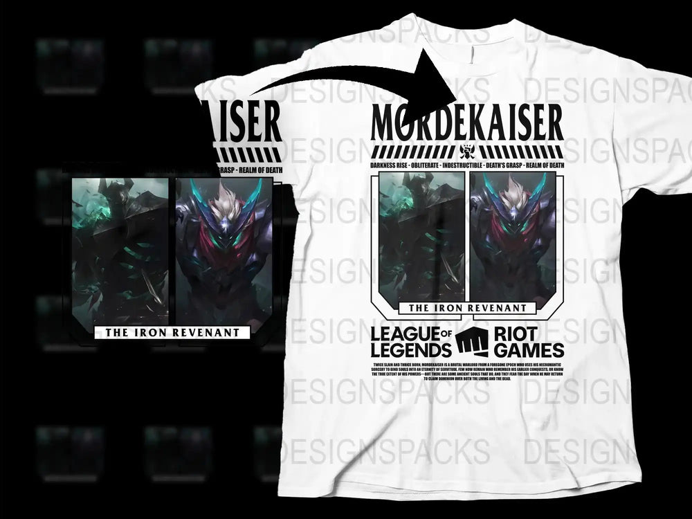 League of Legends Mordekaiser T-Shirt, The Iron Revenant Graphic Tee, Gaming Apparel, Riot Games Merchandise